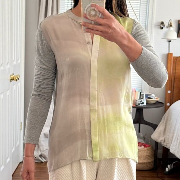 Elie Tahari Light Gray Blouse - Picture 1 of 8